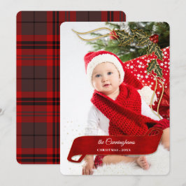 Joyous och Jolly med Bows of Holly Photo Julkort