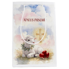 Joyous Pascha Lamb, Red Eggs and Cross