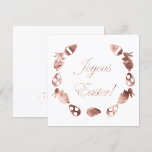 Joyous Påskhare Egg Elegant Ro Guld Påsk Julkort