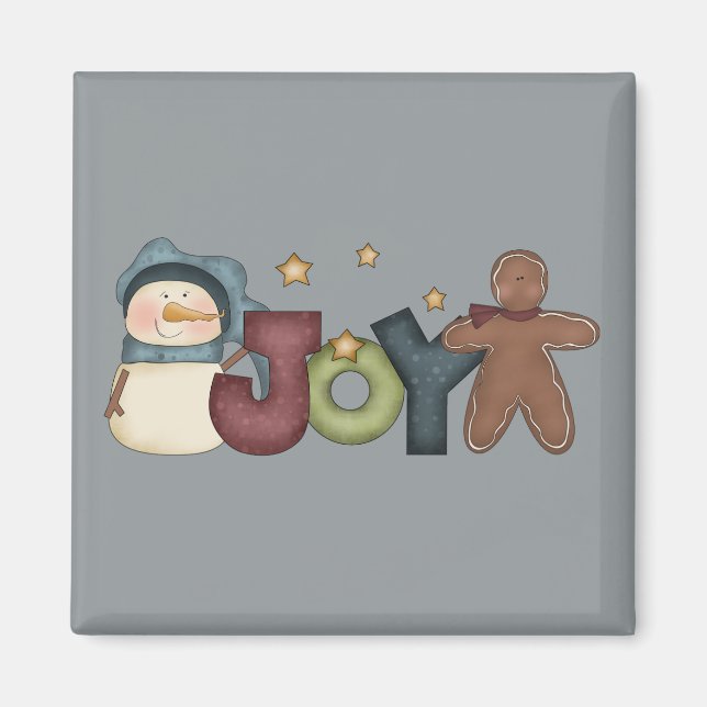 Joyous Snögubbe & Pepparkaksgubbe Magnet (Framsidan)