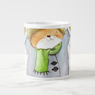 Joyous Winter Cat Jumbo Mugg