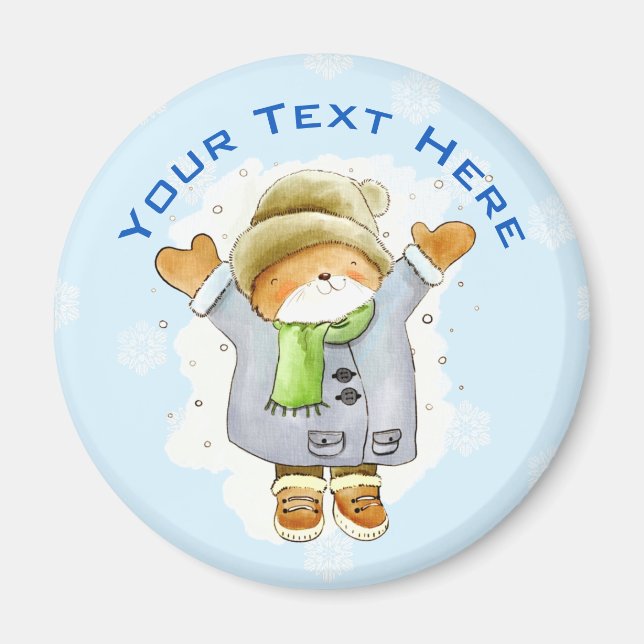 Joyous Winter Cat Magnet (Framsidan)