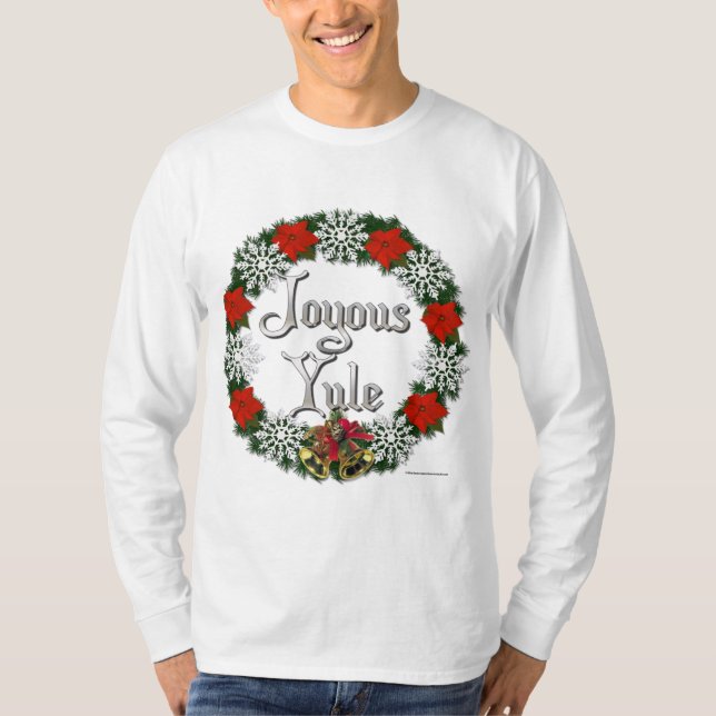 Joyous Yule Manar Långärmad Shirt T Shirt (Framsida)