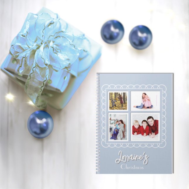 Joyoux Noel Blue Photo Bok Anteckningsbok (Skapare uppladdad)
