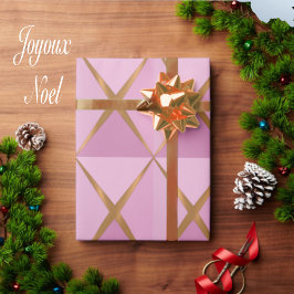 Joyoux Noel Pink Wrapping Paper Presentpapper