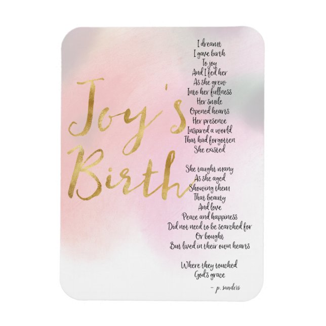 Joys Birth Dikt Magnet (Vertikal)