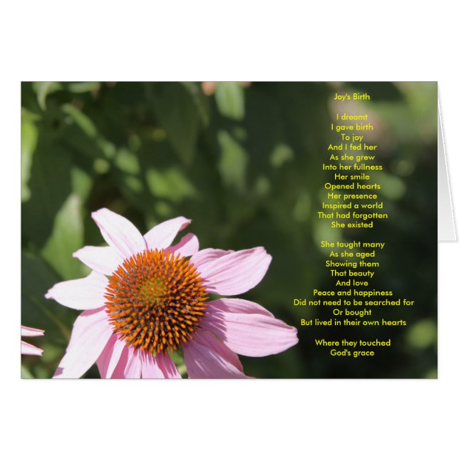 Joys födelse. hälsningskort (Framsidan Horizontal)