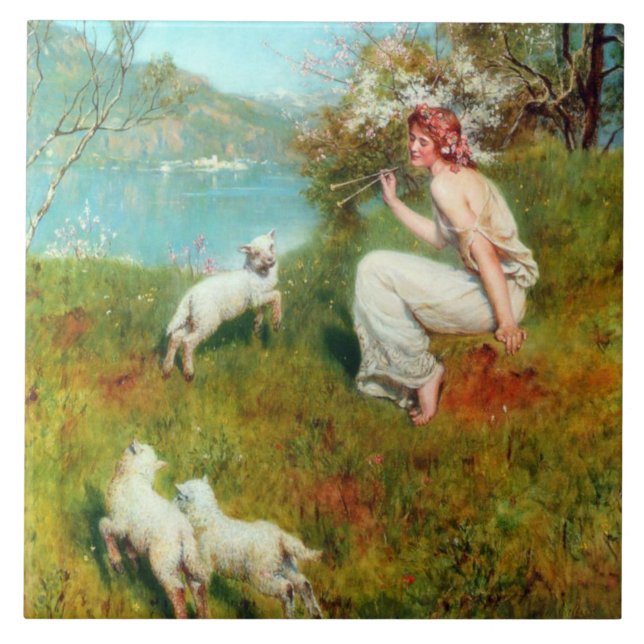 Joys of Vår (av John Collier) Kakelplatta (Framsidan)