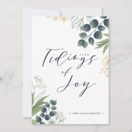 Joys tidings | Elegant Vattentfärg Vinterblomma Julkort