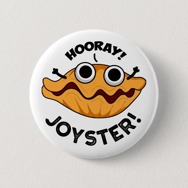 Joyster Funny Glatt Animal Oyster Pun Knapp (Framsida)