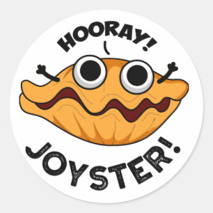 Joyster Funny Glatt Animal Oyster Pun Runt Klistermärke