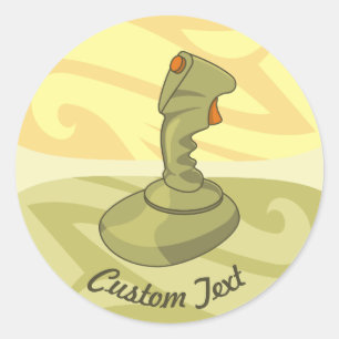 Joystick Classic Round Sticker Runt Klistermärke