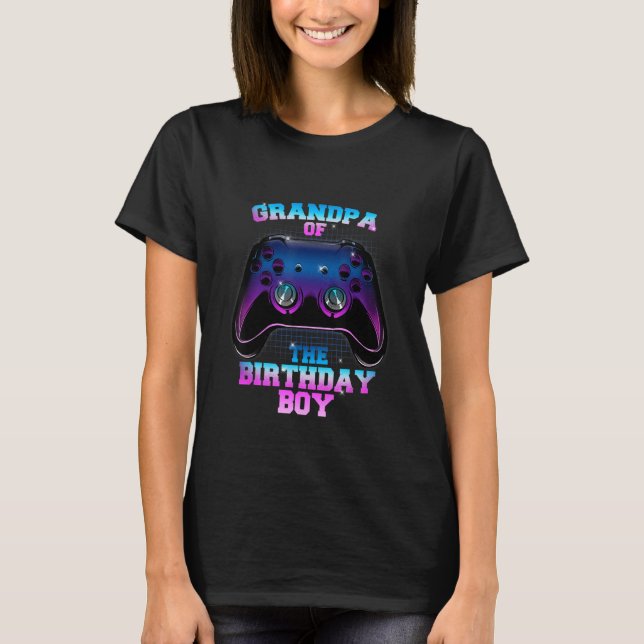 Joystick Grandpa, Birthday Boy Controller Ga T Shirt (Framsida)