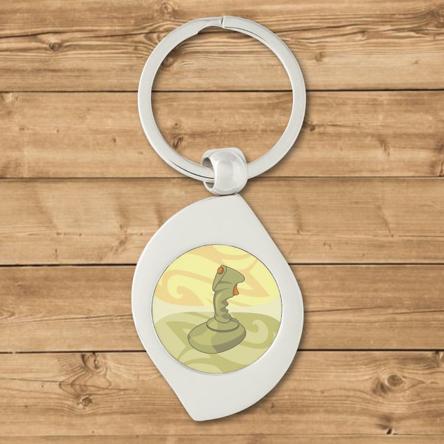 Joystick Swirl Silverfärgad Nyckelring (Skapare uppladdad)