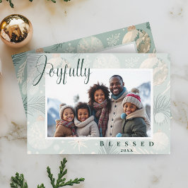 Joyully Blended Modern Family Photo-jul Julkort