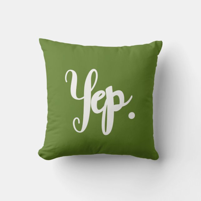 JP eller Nope Roligt Hand-Lettered Typography Ord  Kudde (Framsida)