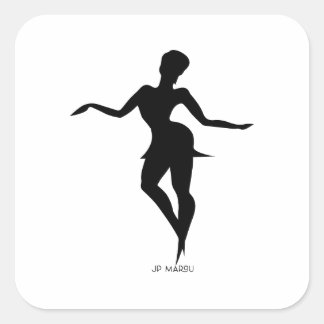 JP MAROU Activewear Sticker | Dance Fitness Logo  Fyrkantigt Klistermärke