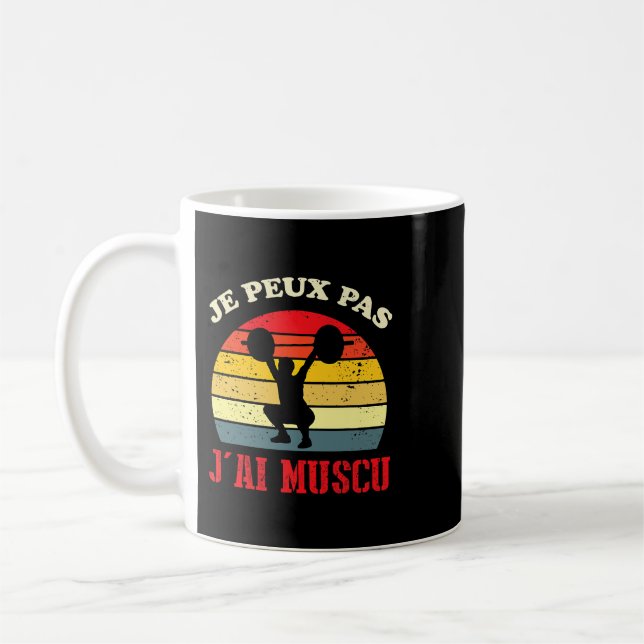 Jpeux Pas Jai Muscu Manar Bodybuilding Gift Funny  Kaffemugg (Vänster)