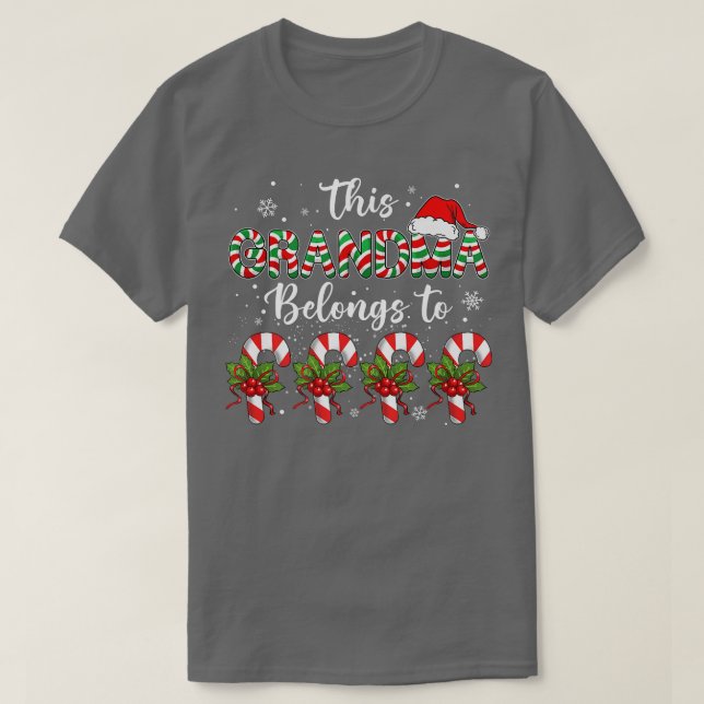 Jqql Grandma Santa Hat jul God jul Candy T Shirt (Design framsida)