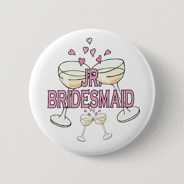 Jr. Bridesmaid Bröllop ID Button Knapp (Framsida)