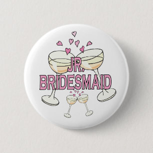 Jr. Bridesmaid Bröllop ID Button Knapp