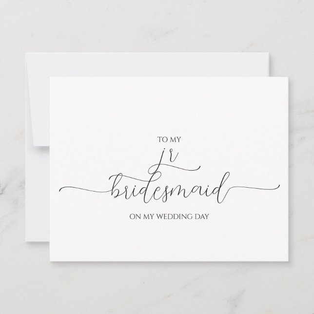 JR Bridesmaid (enkelt, minimalt skript) - tackkort Inbjudningar (Framsida)