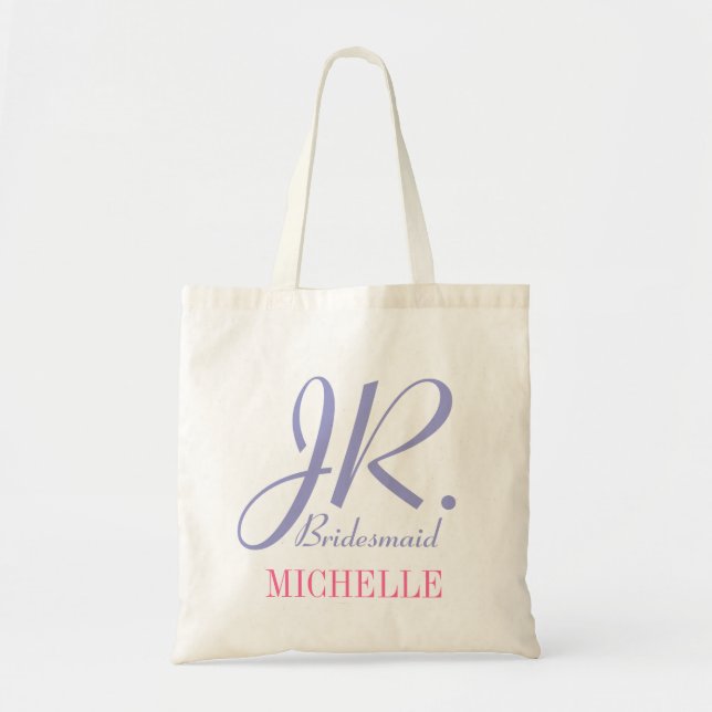 Jr bridesmaid lilac rosa till påsen för blommflick tygkasse (Framsidan)