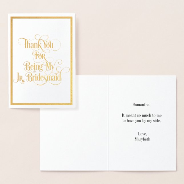 Jr Bridesmaid Tack Gold Foil Card Folierat Kort (Display)
