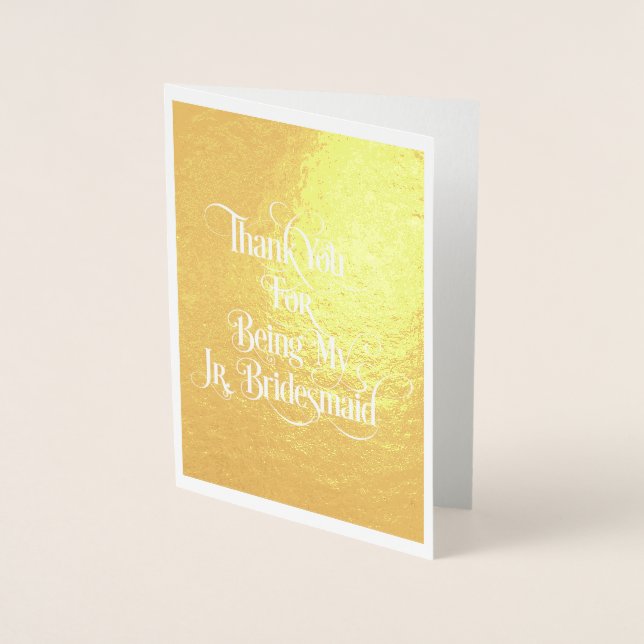Jr Bridesmaid Tack Gold Foil Card Folierat Kort (Framsida)