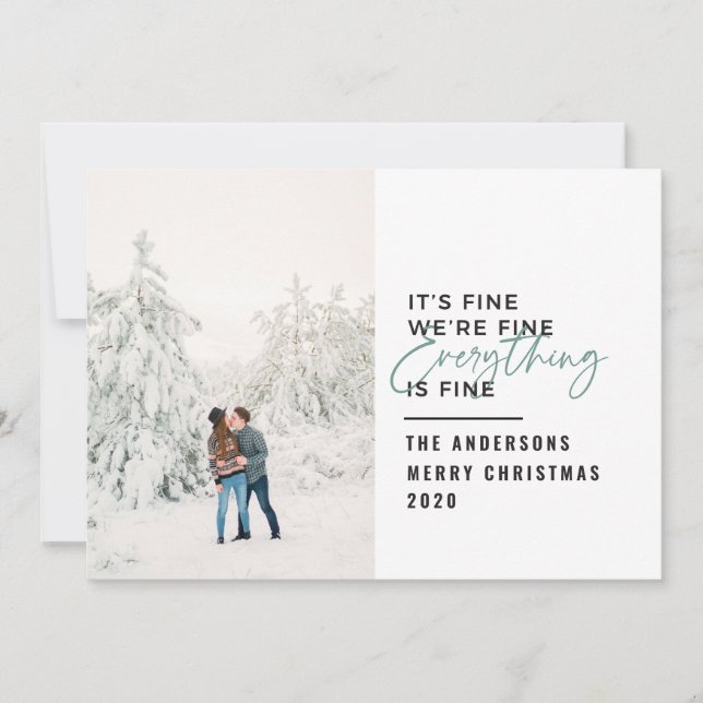 Jristmas allt är bra typografi julkort (Framsida)