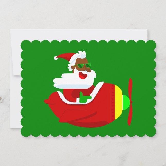 Jristmas aviator-flygplanspilot svart, inbjudningar (Framsida)