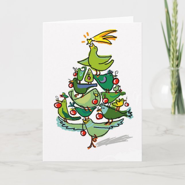 Jristmas-fåglar Helgkort (Framsida)