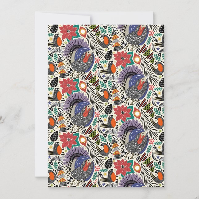 Jristmas-fåglar Julkort (Framsida)