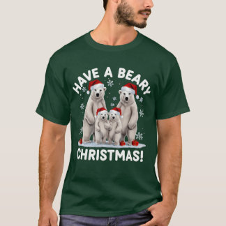 Jristmas har en beary christmas, lustigdömas v. t shirt
