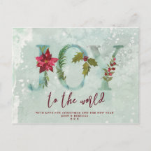 Jristmas helgdag vycard joy to world