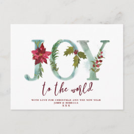 Jristmas helgdag vycard joy to world helg vykort