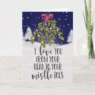 Jristmas helgdagar I kärlek, du mistletoe pun roli Kort