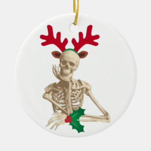 Jristmas i skeleton julgransprydnad keramik