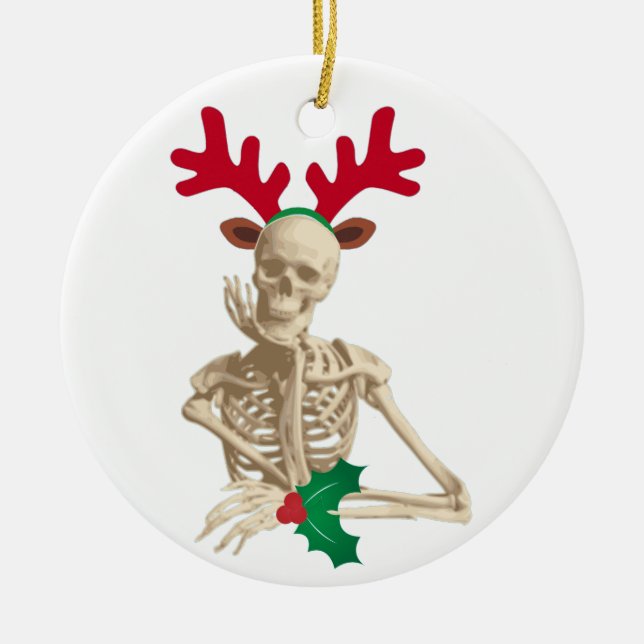 Jristmas i skeleton julgransprydnad keramik (Framsidan)
