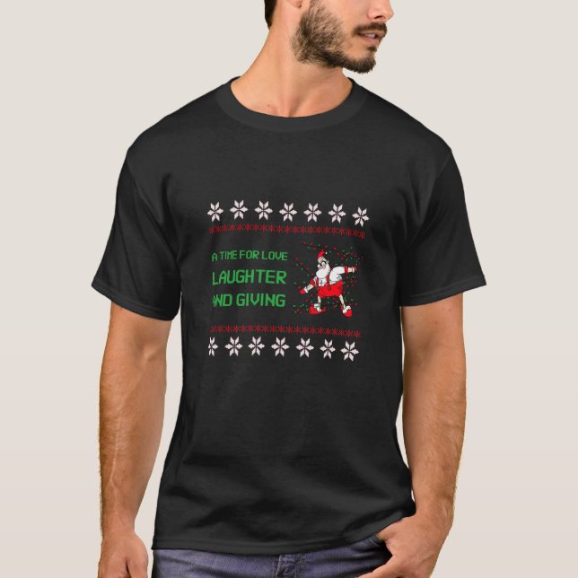 Jristmas, kärlek, skratt och ge t shirt (Framsida)