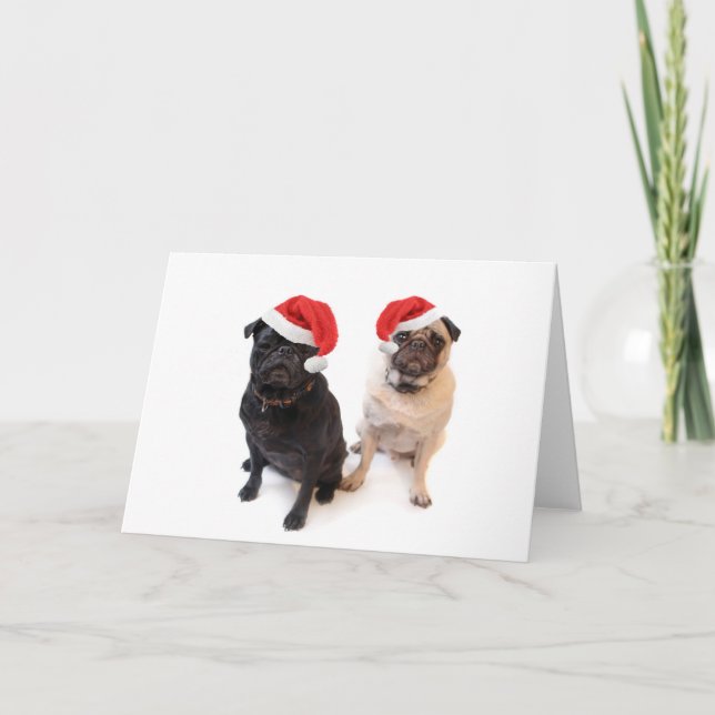 Jristmas pugs helgkort (Framsida)