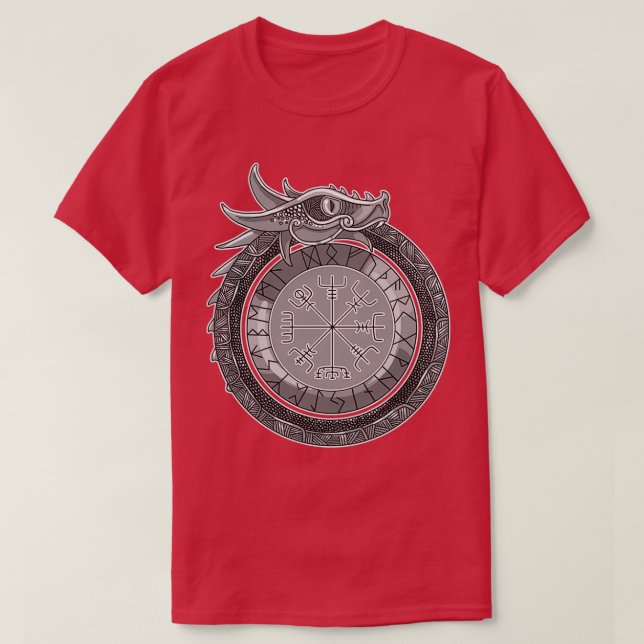 Jrmungandr Encircling Compass T Shirt (Design framsida)