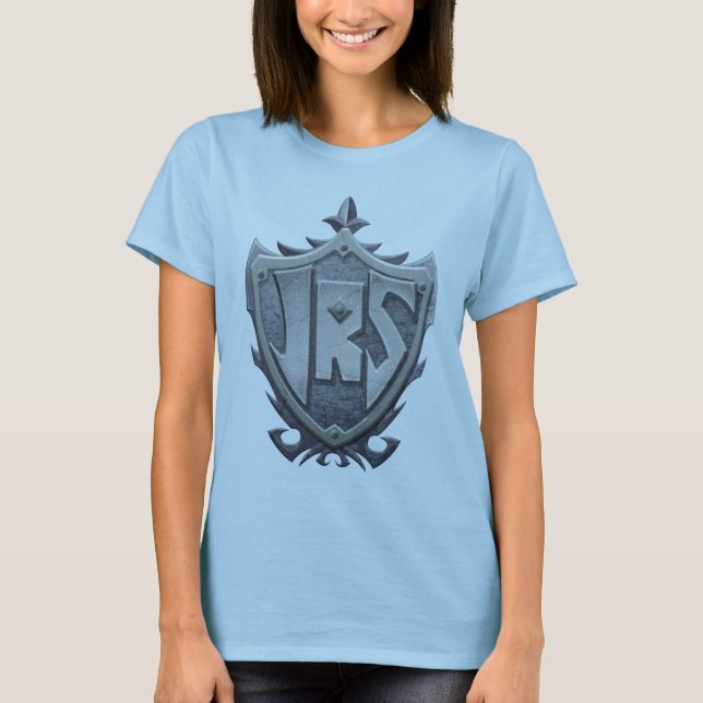JRS: Kvinna baby - docka, blått Tee Shirt (Framsida)