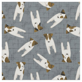 JRT Jack Russell hundar crisscross slate valfri fä Tyg