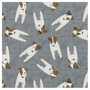 JRT Jack Russell hundar crisscross slate valfri fä Tyg