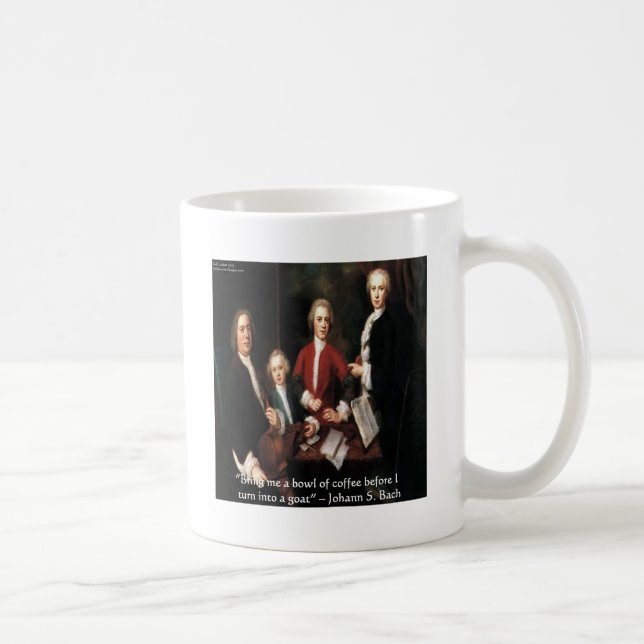 JS Bach Grafiska & Roliga Kaffecitat Gåvor & Kort Kaffemugg (Höger)