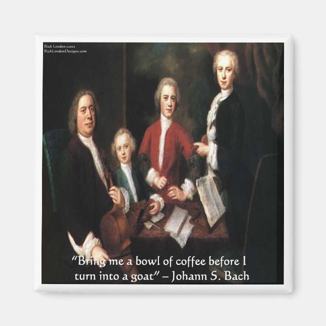 JS Bach Graphic & Funny Coffee Quote Gifts & Cards Magnet (Framsidan)