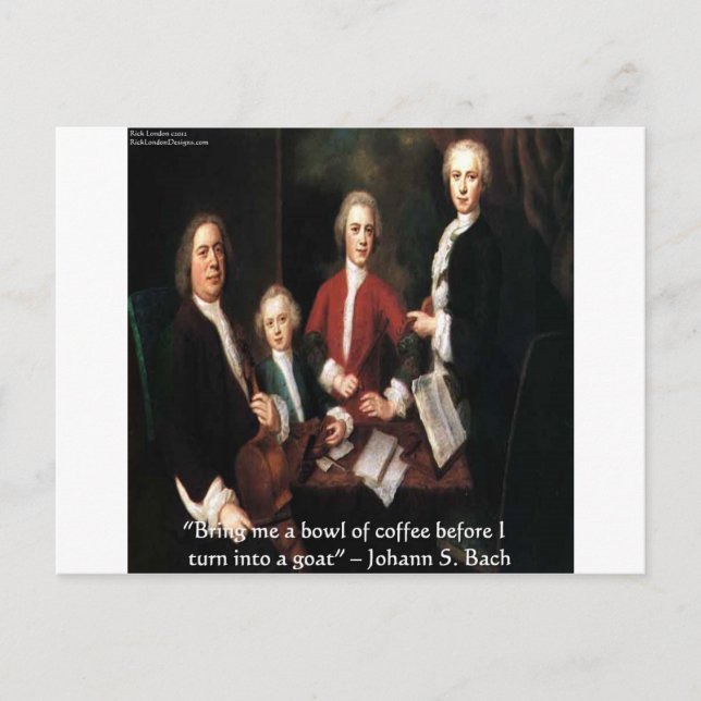 JS Bach Graphic & Funny Coffee Quote Gifts & Cards Vykort (Framsida)