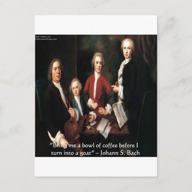 JS Bach Graphic & Funny Coffee Quote Gifts & Cards Vykort (Framsida)