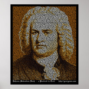 JS Bach text porträtt Poster